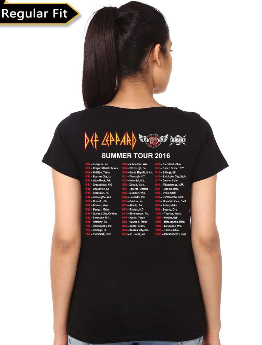 Def Leppard Girl's Black T-Shirt