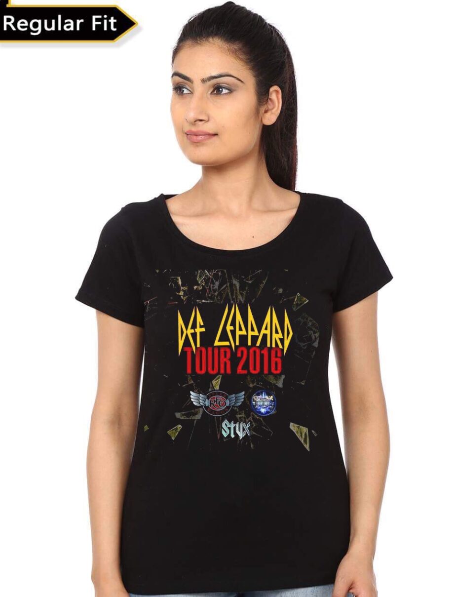 Def Leppard Girl's Black T-Shirt