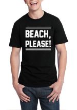 Beach Please Black T-Shirt