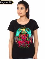 Zombie Gamer Girl's Black T-Shirt