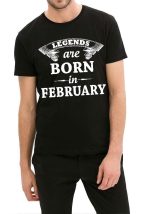 Legends Are Born In February Black T-Shirt