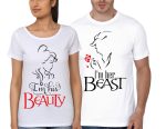 I'm His Beauty / I'm Her Beast White Couple T-Shirt