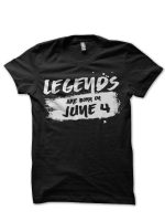 Legends Are In June 4 Black T-Shirt
