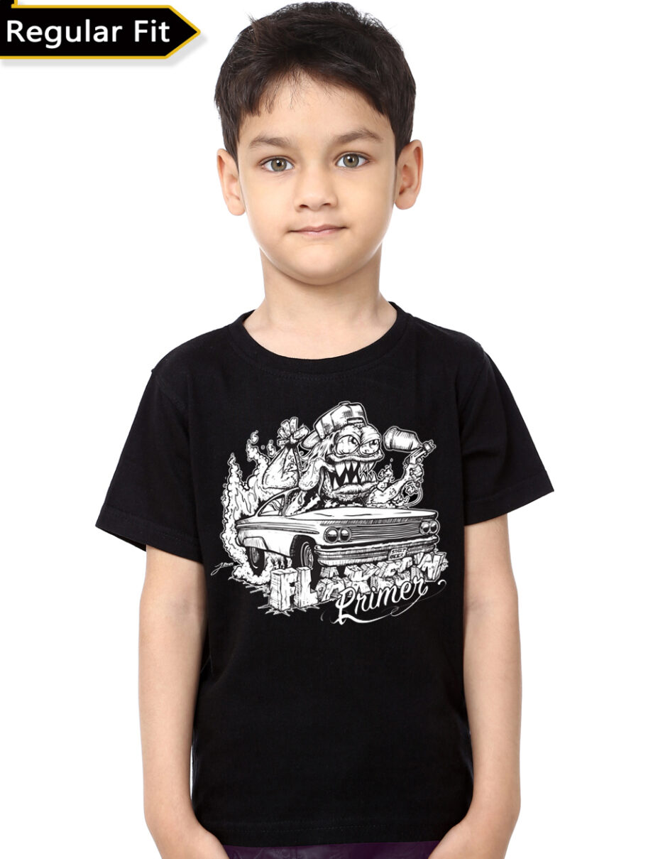 German Flakes And Primer Kid's Black T-Shirt