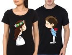 Prince And His Princess Black Couple T-Shirt