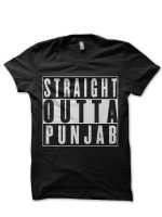 Straight Outta Punjab Black T-Shirt
