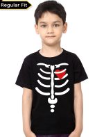 Rib With Heart Kids Black T-Shirt