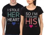 Cute Matching Couple Shirts - I Love This Guy / Girl Couple Black T-Shirt