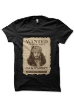Wanted Jack Sparrow Black T-Shirt