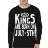 Kings Are Born In 5th July Black Full Sleeve T-Shirt