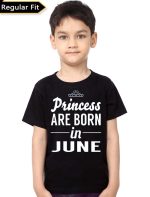 Princess Are Born In July Kids Black T-Shirt