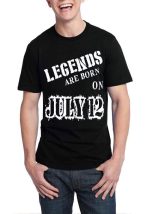 Legends Are Born In July 12 Black T-Shirt
