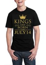 Kings Are Born On July 14 Black T-Shirt