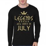 Legends Are Born In July Black Full Sleeve T-Shirt