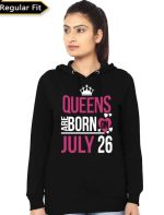 Queens Are Born On July 26 Black Hoodie