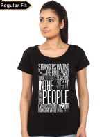 Strangers Waiting Girl's Black T-Shirt