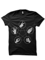 Rock Paper Scissors Lizard Spock Black T-Shirt