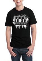 Parental Warning Advisory Explicit Content Splash Black T-Shirt