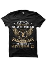 Legends Are Born In September 26 Black T-Shirt
