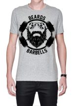 Beards Barbells Grey T-Shirt