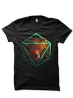 Caged Bear Abstract Black T-Shirt