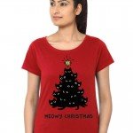 Meowy Christmas Red Girl’s T-Shirt