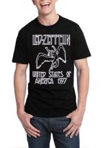 Led Zeppelin United States Of America 1977 Black T-Shirt