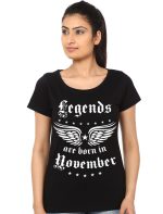Legends Are Born In November Girls Black Top