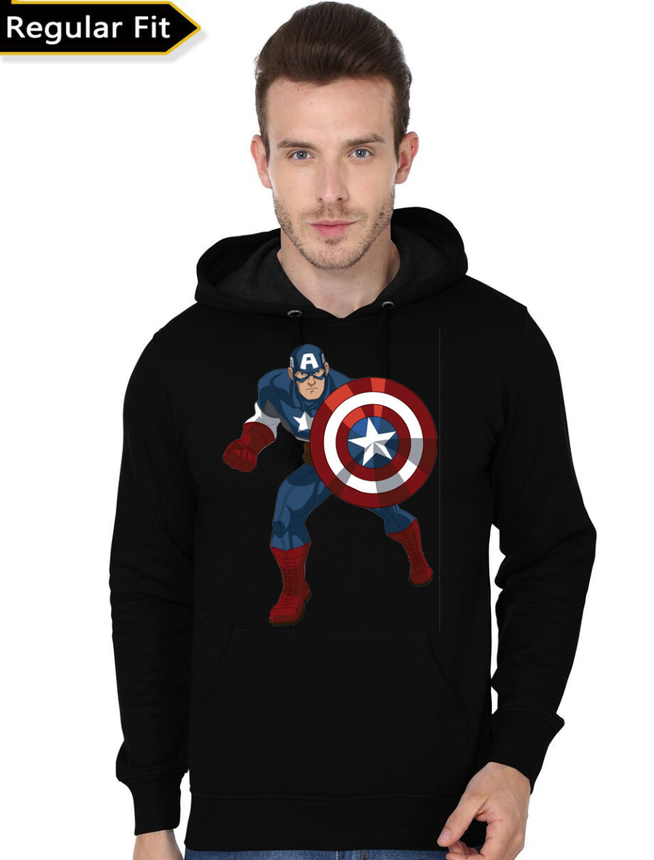 Team Captain America vs Team Batman Black Hoodie