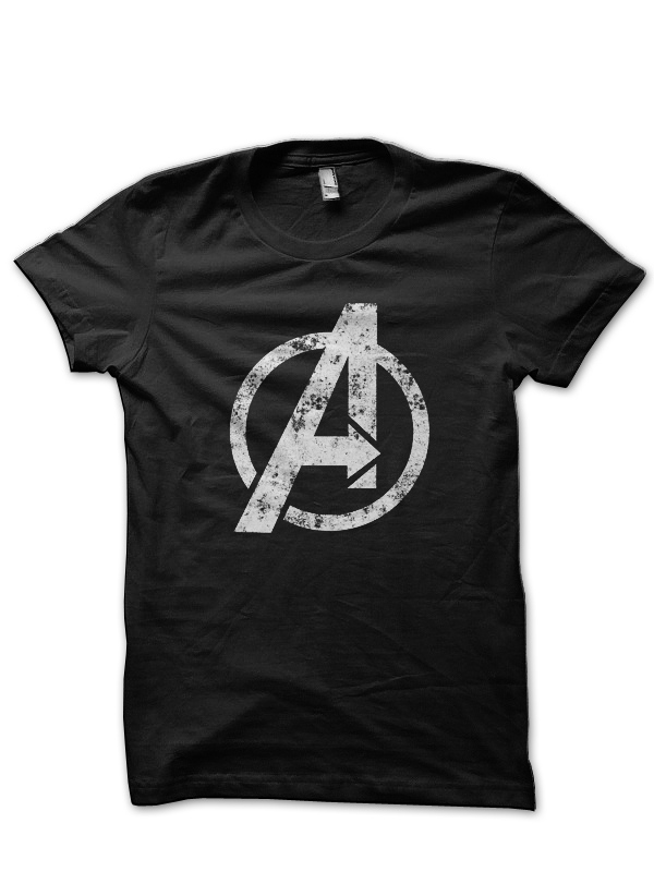 Avengers Logo Black T-Shirt - Shark Shirts