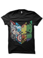 Cute Avengers Black T-Shirt