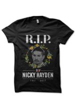 "Valentino Rossi Tribute To Nicky Hayden" Black T-Shirt