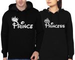 Prince & Princess Couple Black Hoodie