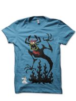 Samurai Jack and Aku Yin Yang Light Blue T-Shirt