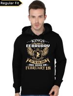 Real Kings Are born In February 18 Black Hoodie