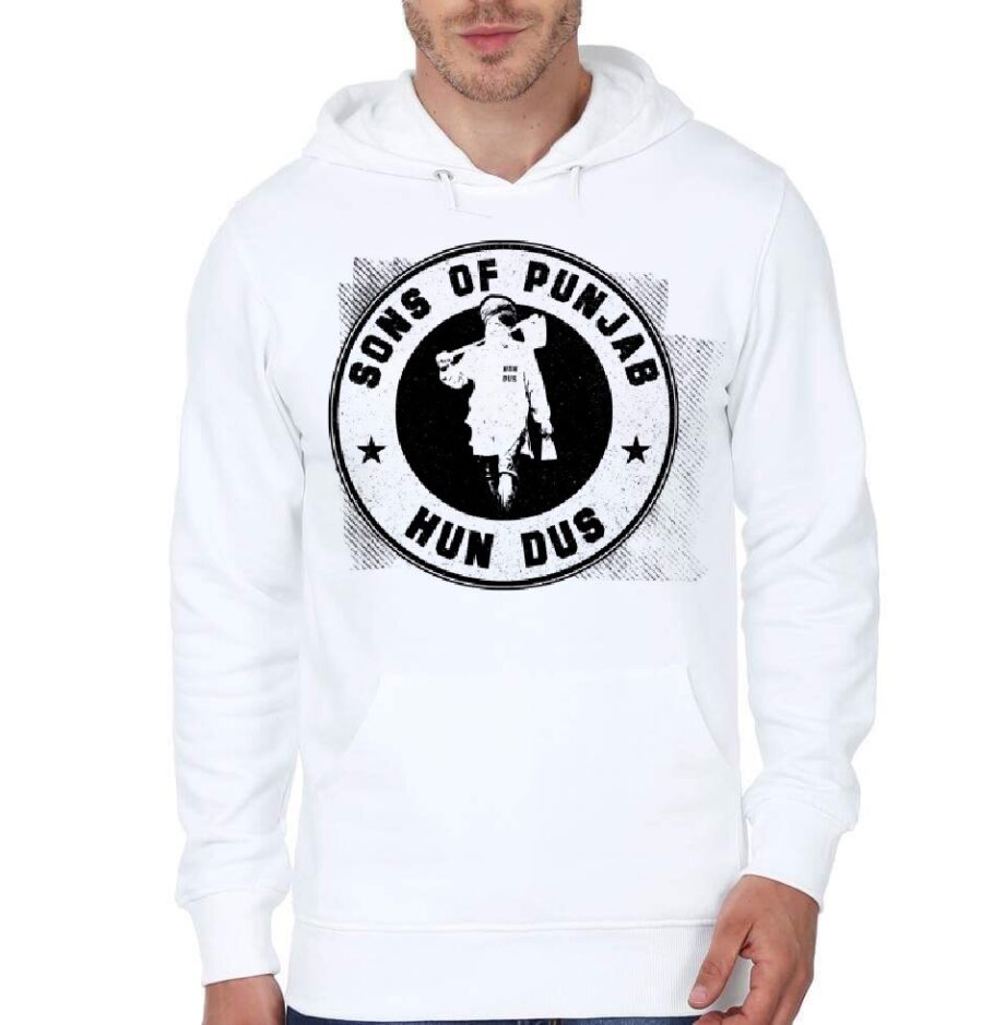 Hun Dus Punjab Map White Hoodie