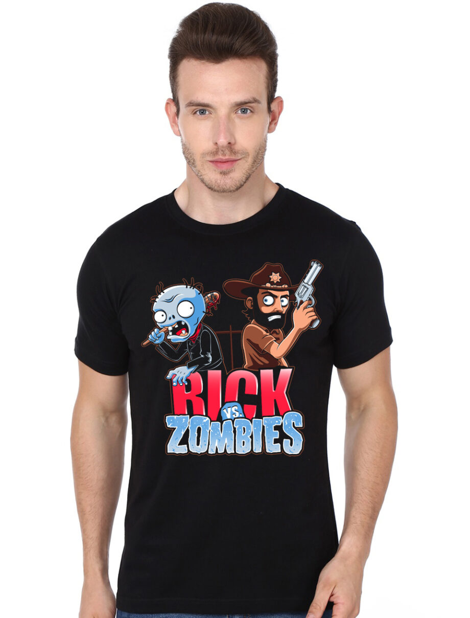 Rick vs. Zombies Black T-Shirt