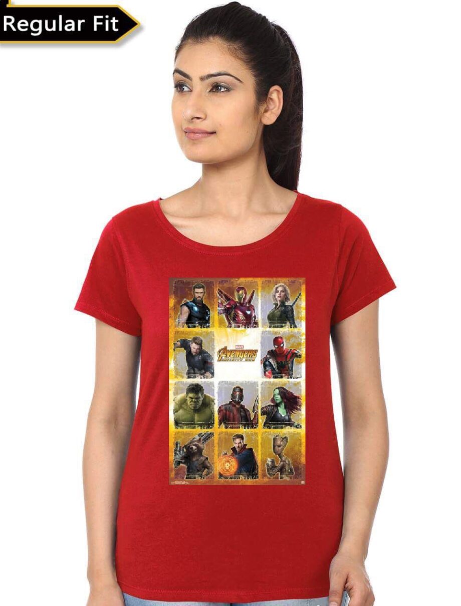 Avengers Infinity War Girl's Red T-Shirt