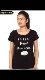 Smriti Doesn't Share Food Girls Black T-Shirt