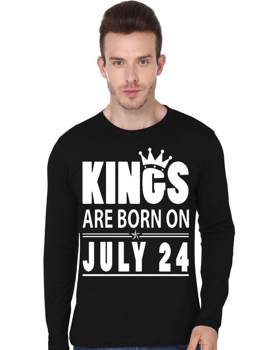 Kings Are Born On July Full Sleeve T-Shirt