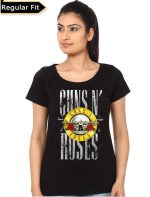 Guns And Roses Girl’s Black T-Shirt