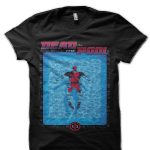 Deadpool In The Pool Black T-Shirt
