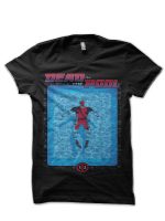 Deadpool In The Pool Black T-Shirt