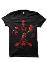 Deadpool Heads Black T-Shirt