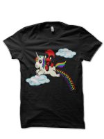 Deadpool & Unicorn Black T-Shirt
