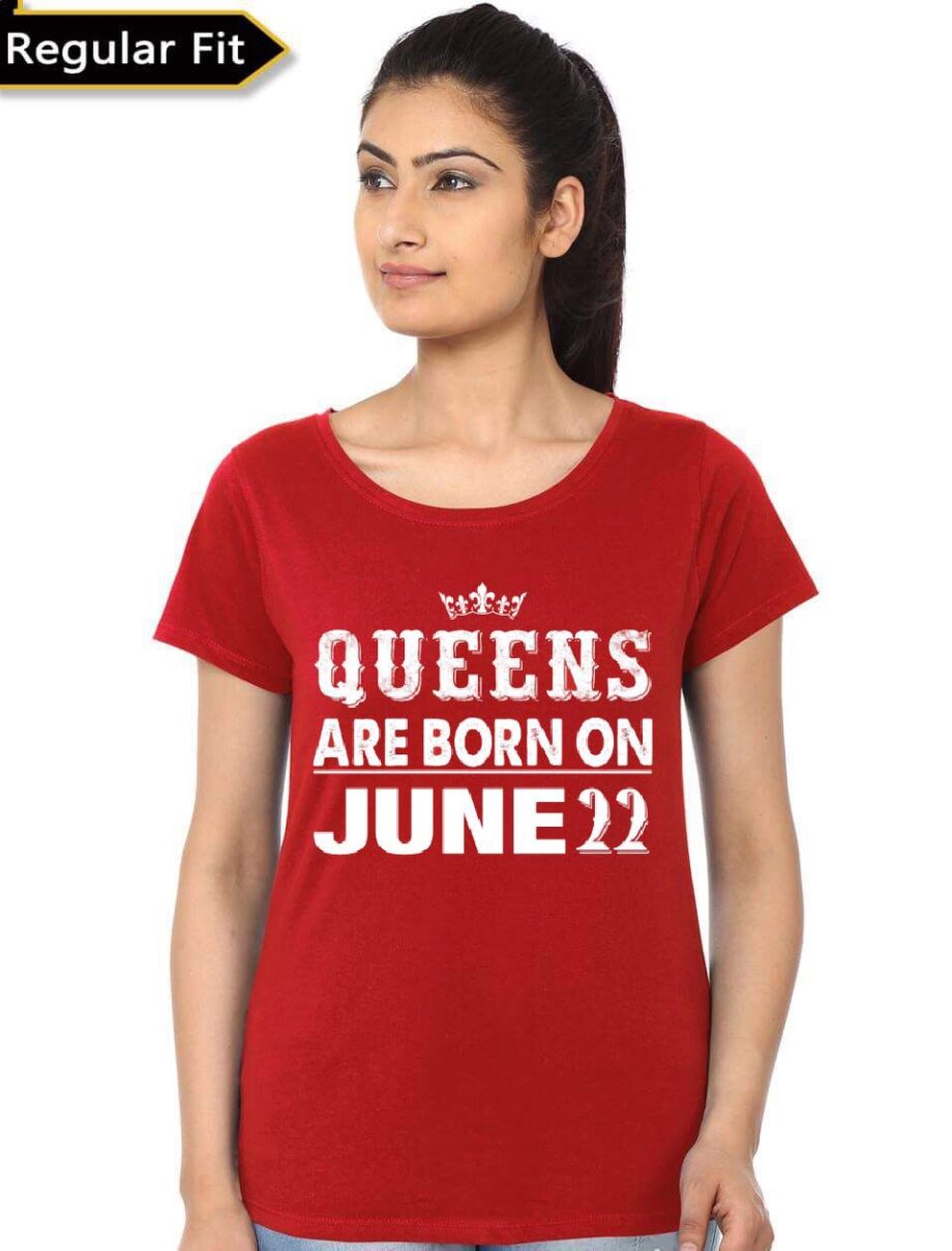 Queens Are Born On June Red T-Shirt