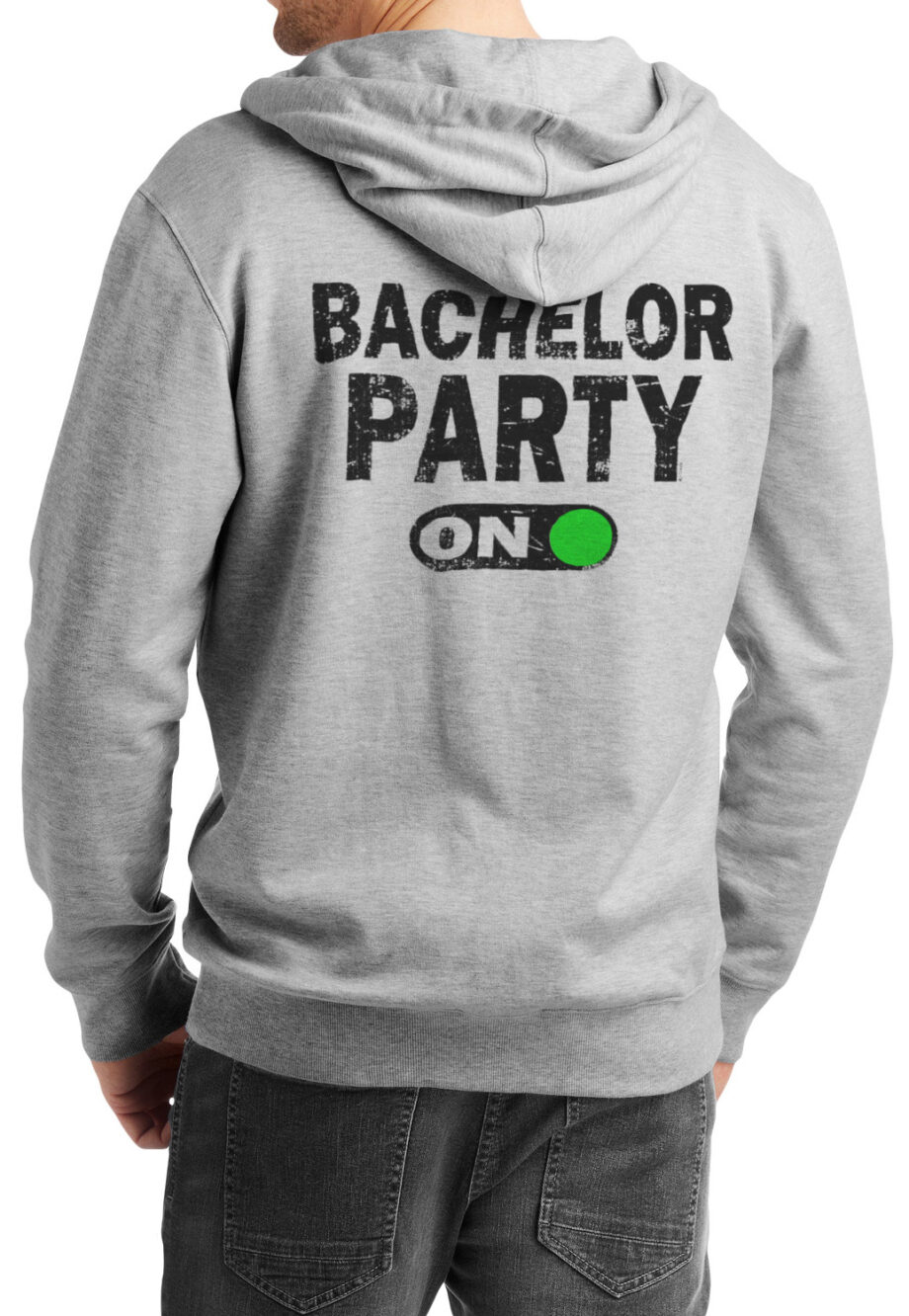 Bachelor Party Grey Melange Zipper Hoodie