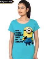 Minion Girl's Light Blue T-Shirt