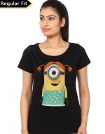 Minion Girl's Black T-shirt