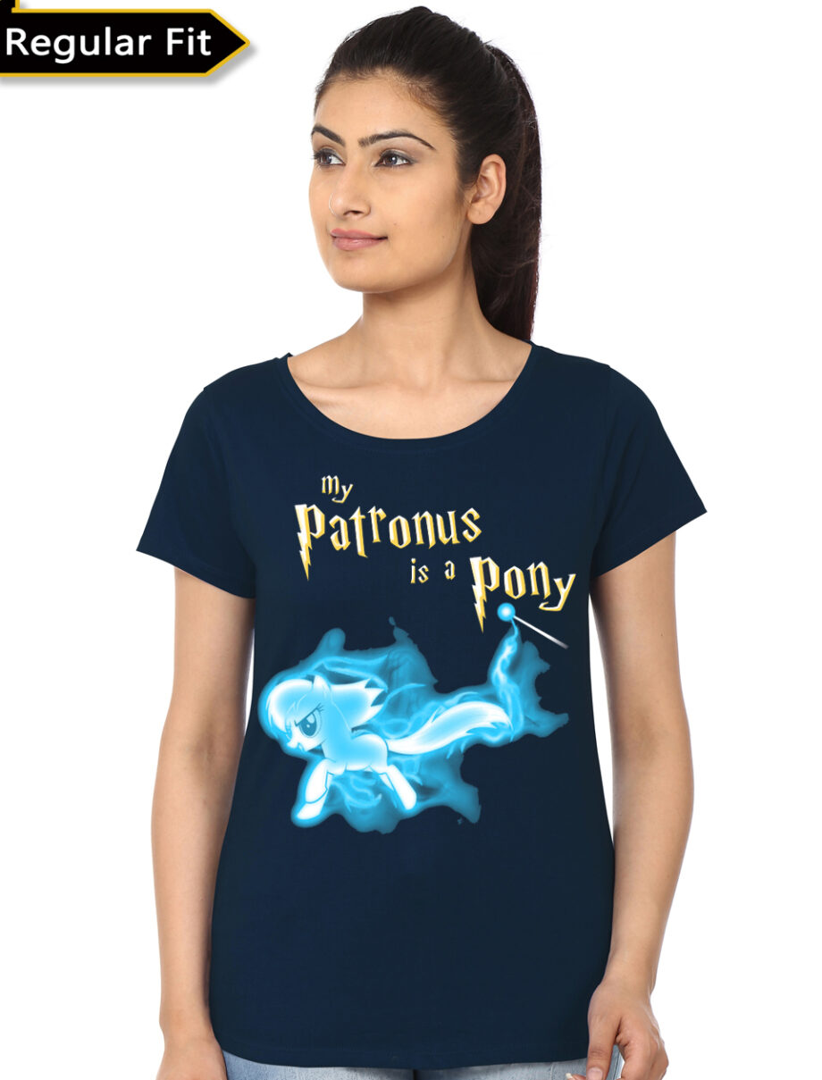 Harry Potter Girl's Navy Blue T-shirt